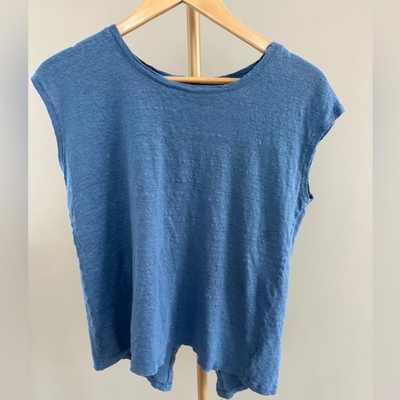 Rachel Zoe Sleeveless Linen Top M Button Back Minimalist Summer Blouse - Picture 1 of 4